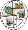 Intimo Living Wandregal rund aus Holz und Metall schwarz 55 x 11 cm, Hängeregal mit vier Böden