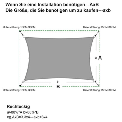 SUNNY GUARD Sonnensegel wasserdicht 4x5 m rechteckig, anthrazit