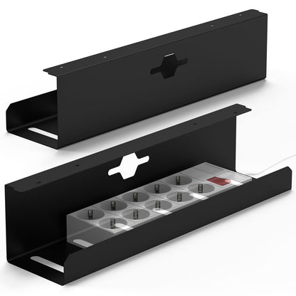 iVengo XL Kabelkanal Schreibtisch, 2er Set, 2x 50 cm, schwarz