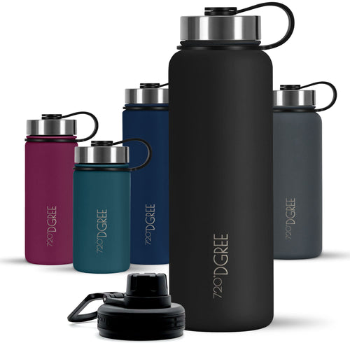 720°DGREE noLimit Trinkflasche Edelstahl 1,2 l – Thermosflasche mit Schraubverschluss