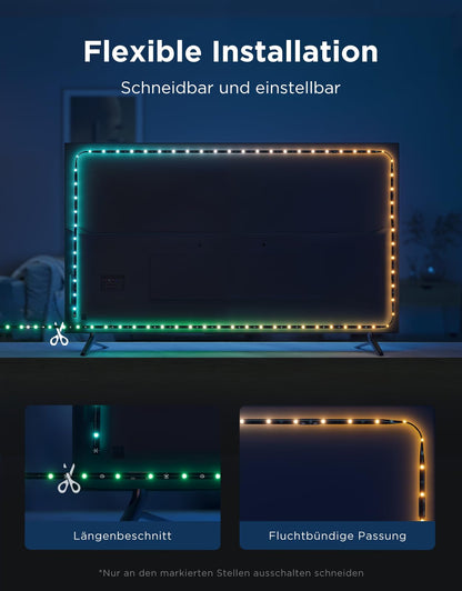 Govee TV LED Hintergrundbeleuchtung 2 RGBWIC 4,4 m für 32-70 Zoll TVs
