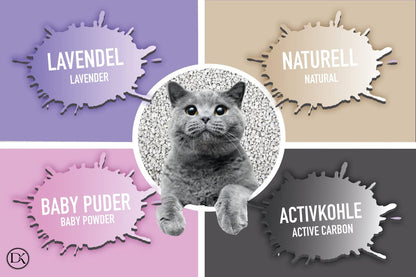 BentoKitty Katzenstreu Lavendel, klumpend, Bentonit, 30 L, 3er Pack