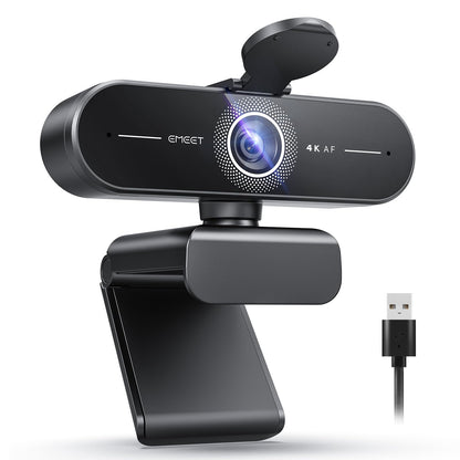 EMEET C60E 4K Webcam mit PDAF-Autofokus und Dual-Mikrofonen, USB-Kamera mit Klappabdeckung