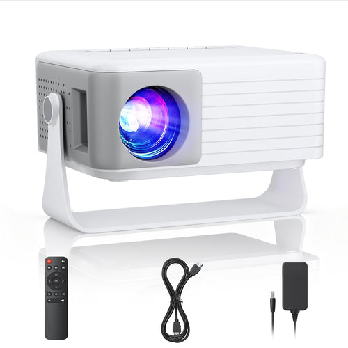 AKIYO O1 Mini Beamer mit Auto-Trapezkorrektur, 360° drehbar, tragbarer Projektor für Heimkino