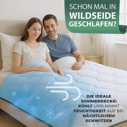 Welldora Thermosilk Sommerdecke 220x240 cm mit Wildseide-Füllung