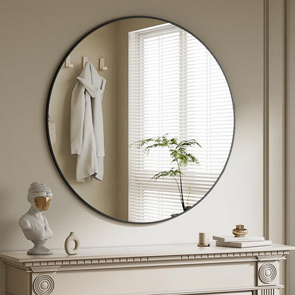 BEAUTYPEAK Runder Wandspiegel 90 cm - Aluminiumrahmen