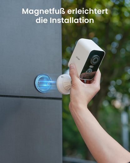 ieGeek 2K Überwachungskamera Aussen Akku WLAN mit Magnethalterung