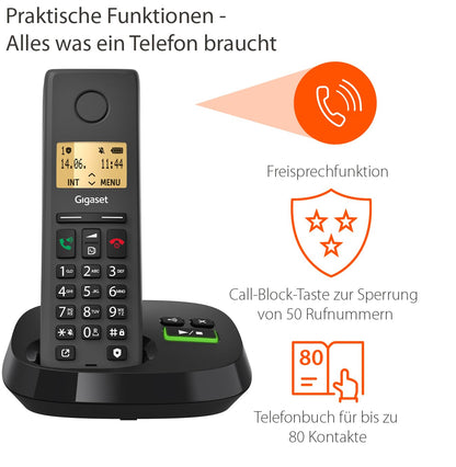 Gigaset Pure 220A Trio DECT-Telefonset mit Anrufbeantworter - anthrazit
