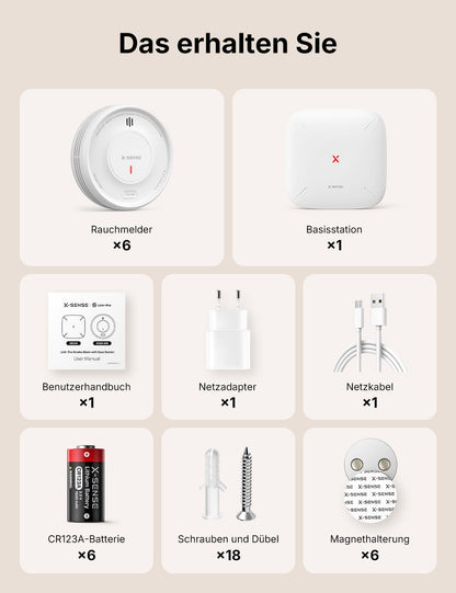 X-Sense Smart Rauchmelder WLAN XS0D-MR61 mit Basisstation SBS50