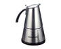 Rommelsbacher EKO 364/E Elektrischer Espresso Kocher 2-4 Tassen. Silbernes Gerät brüht Espresso per Knopfdruck.