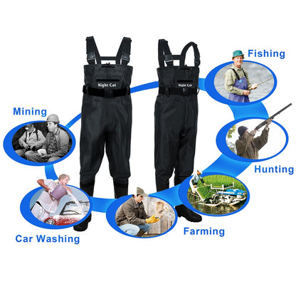 Night Cat Wathose mit Stiefeln – Wasserdicht Atmungsaktiv