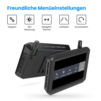 AUTO-VOX W7 Rückfahrkamera Set kabellos mit 5 Zoll Monitor, IP68