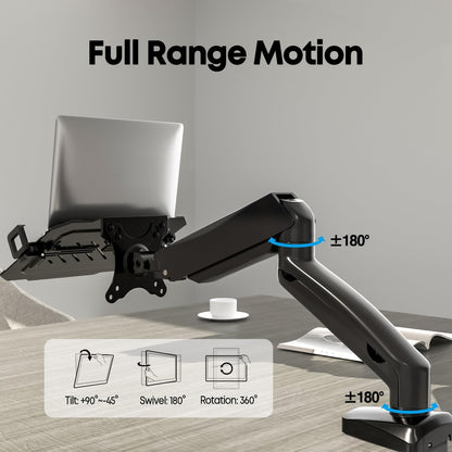 PUTORSEN Monitor Arm Laptop Halterung – 17-32" Monitor, 17" Laptop