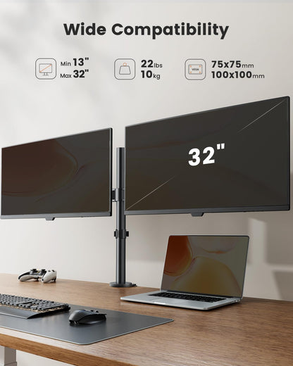 ErGear EGCM1 Monitor Halterung 2 Monitore, 13-32 Zoll, VESA 75/100
