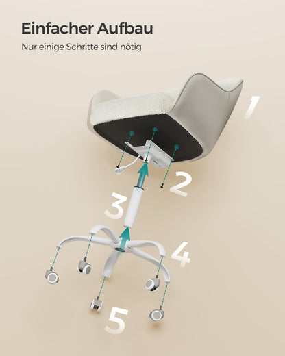 SONGMICS Homeoffice Stuhl Drehstuhl - OBG019W01 cappuccinobeige