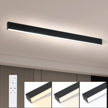Glitzerlife LED Deckenleuchte 107cm Schwarz Dimmbar. Schwarze, längliche LED-Leuchte zur dimmbaren Deckenbeleuchtung.