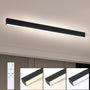 Glitzerlife LED Deckenleuchte 107cm Schwarz Dimmbar. Schwarze, längliche LED-Leuchte zur dimmbaren Deckenbeleuchtung.