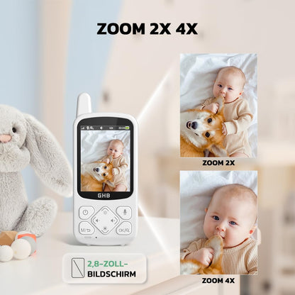 GHB Babyphone mit Kamera ABM800-EU, 720P HD, VOX, Nachtsicht