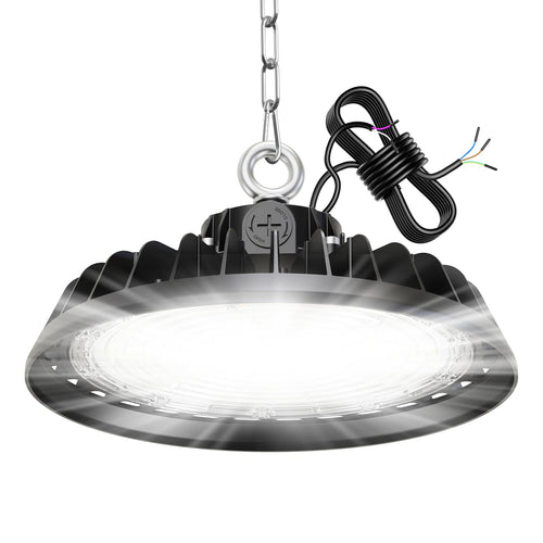 RUISUN UFO LED Hallenstrahler 150W dimmbar 25500lm IP65 – runde Bauform aus Aluminium für Hallen und Werkstätten
