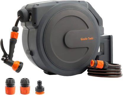 Giraffe Tools Automatik-Schlauchtrommel AW30, 30 m + 2 m, Wandmontage, Gehäuse mit Multibrause
