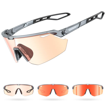 Lamicall Fahrradbrille selbsttönend, UV400 Sportbrille Damen & Herren
