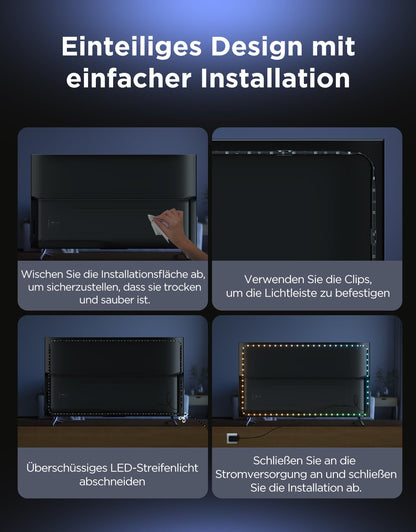 Govee TV LED Hintergrundbeleuchtung 2 RGBWIC 4,4 m für 32-70 Zoll TVs