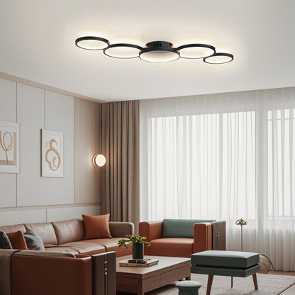 BAYHT Runde LED Deckenleuchte Dimmbar Schwarz 50W mit Fernbedienung