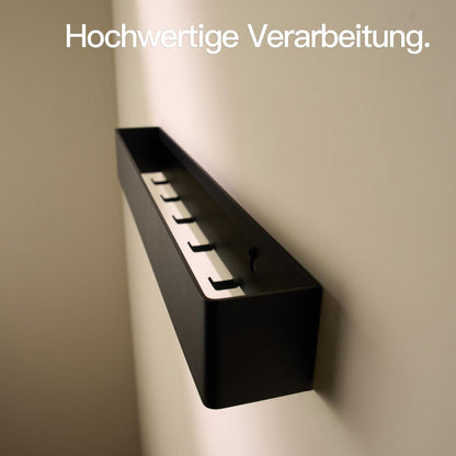 Designfabrik Hamburg Wandgarderobe schwarz 57 cm, versteckte Haken