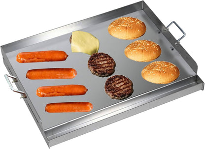 FINEUNAN Grillplatte Edelstahl 54x41x8 cm - Spachtel Set