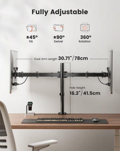 ErGear EGCM1 Monitor Halterung 2 Monitore, 13-32 Zoll, VESA 75/100