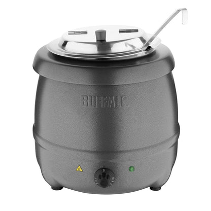 Buffalo Suppenkessel 10 Liter – elektrischer Buffet-Wärmer, Graphitgrau