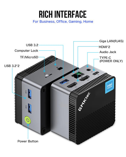 GMKtec G5 N97 Mini-PC Micro Computer - 12GB RAM, 256GB SSD