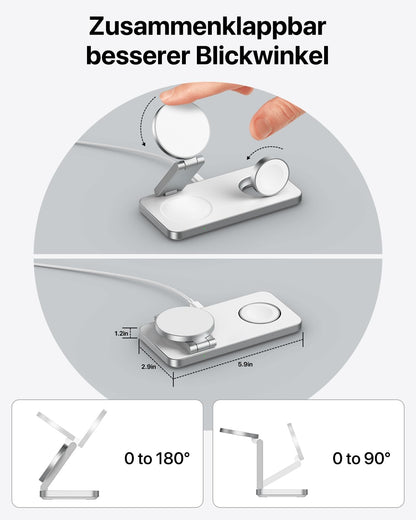 QTlier 3-in-1 Ladestation Qi2.2 25W, MagSafe-kompatibel