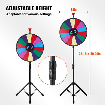 VEVOR Glücksrad Spiel für Lotterie - 46 cm Acryl mit Stativ