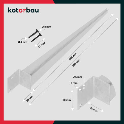 KOTARBAU Pfostenträger zum Einschlagen 8er Set 500 mm Stahl