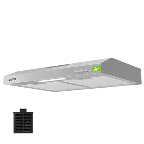 CIARRA CBCS6903D Dunstabzugshaube Unterbau 60 cm Umluft Abluft in Edelstahl Silber