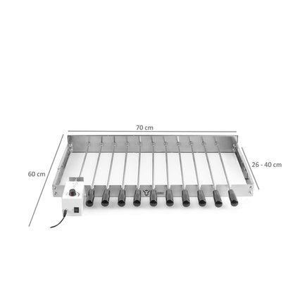 BBQ-Toro elektrischer Spiessdreher aus Edelstahl mit 11 Spiessen