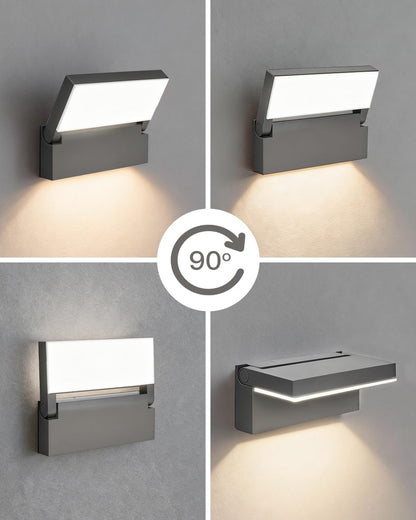 EBION LED Aussenwandleuchte 18W, 90° schwenkbar, IP54, anthrazit