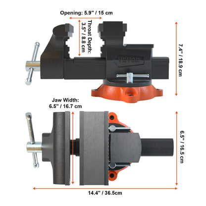 VEVOR Werkbankschraubstock 16.7cm - 360° drehbar Sphäroguss