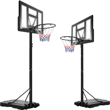 LIFERUN Basketballkorb Outdoor Verstellbar 230-305cm – 110x70cm. Höhenverstellbar zum Basketballspiel im Freien, mit Ring und Netz.