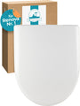 Calmwaters® WC Sitz Keramag Renova 1 Absenkautomatik – Weiss. Klassisch weisser WC-Sitz mit Absenkautomatik zur Montage auf Keramag Renova 1 WC-Keramik.