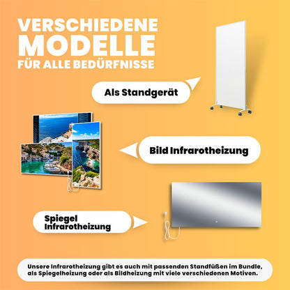 BR Bringer Infrarotheizung 1200W - Steck-Thermostat, Weiss