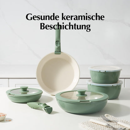 Redchef Kochgeschirr-Set 16-tlg. Antihaft Grün Abnehmbar