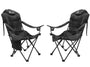 Sportneer Campingstuhl Faltbar Klappstuhl - Schwarz 2er-Pack. Zwei schwarze, faltbare Stühle für portablen Sitzkomfort beim Camping, Angeln, Festivals.
