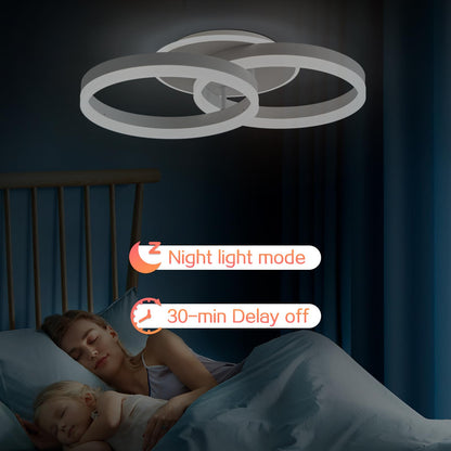 Amdelne Smart LED Deckenleuchte 2-Ringe dimmbar mit Fernbedienung