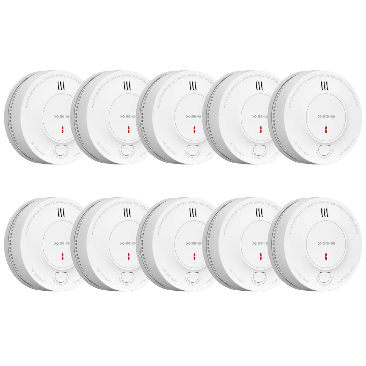 X-Sense Rauchmelder SD2J0AX mit 10-Jahres-Batterie, 10er-Set – fotoelektrischer Rauchwarnmelder nach EN 14604