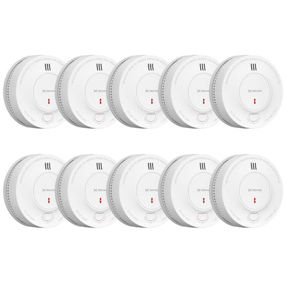 X-Sense Rauchmelder SD2J0AX mit 10-Jahres-Batterie, 10er-Set – fotoelektrischer Rauchwarnmelder nach EN 14604