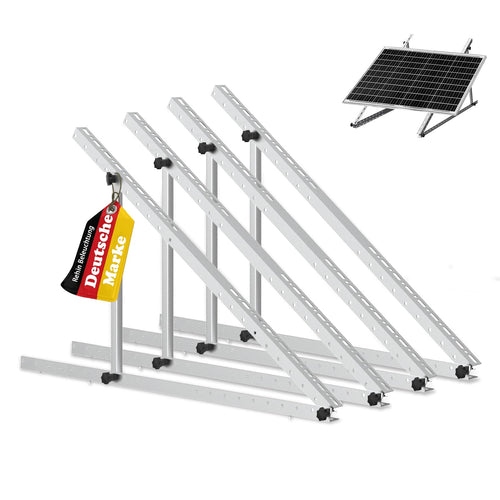 Rhein Beleuchtung Solarmodul-Halterung Flachdach 114 cm, 2 Sets, Dreieckskonstruktion mit verstellbarem Winkel