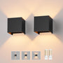 Klighten LED Wandleuchte G9 für innen und aussen, 2er-Set, schwarz – würfelförmiges Aluminiumgehäuse