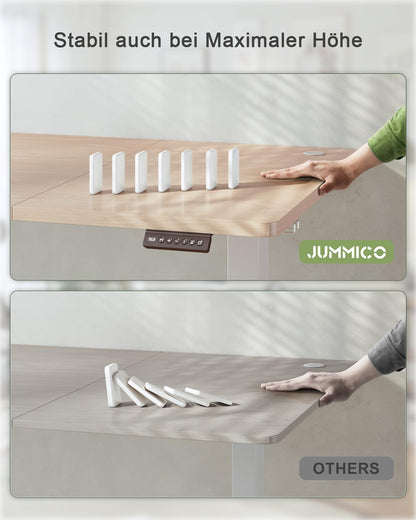 JUMMICO Elektrischer Steh-Sitz Schreibtisch 120x60 cm - Beige